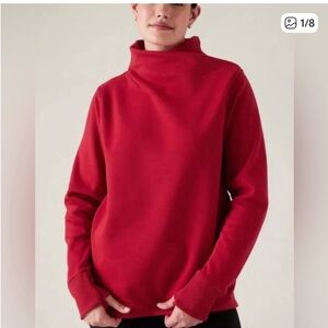 Athleta Karma Twist Neck Sweatshirt XS Red